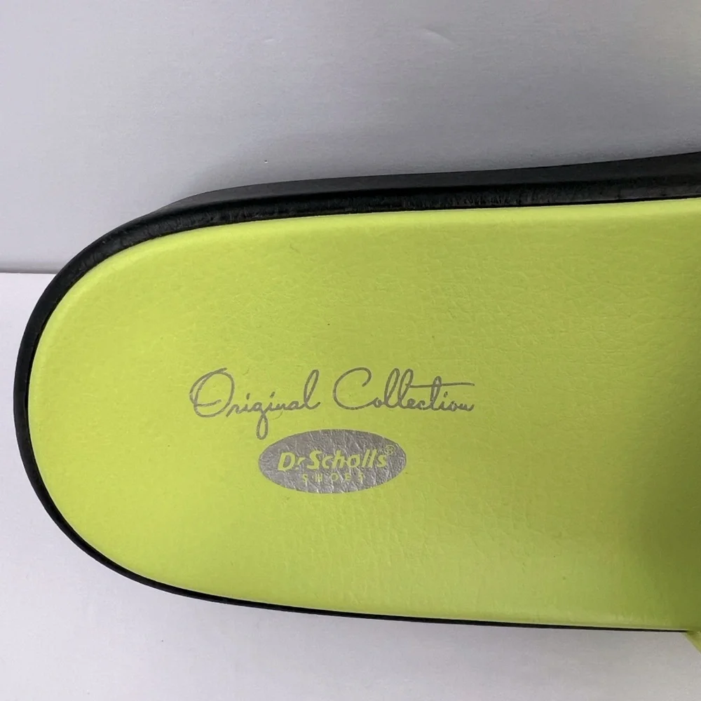 Dr. SCHOLL’S ORIGINAL COLLECTION, PISCES MAX SLIDES, LIME GREEN UPPER LEATHR, 9M - Picture 10 of 17